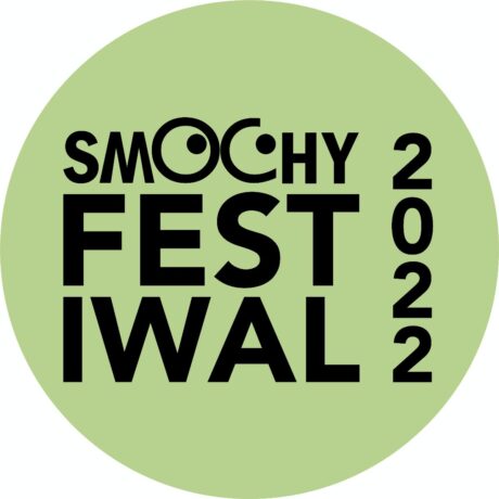 Grafika artykułu: logotyp wydarzenia Smochy Festiwal 2022 - na okrągłym zielonym tle czarne napisy.