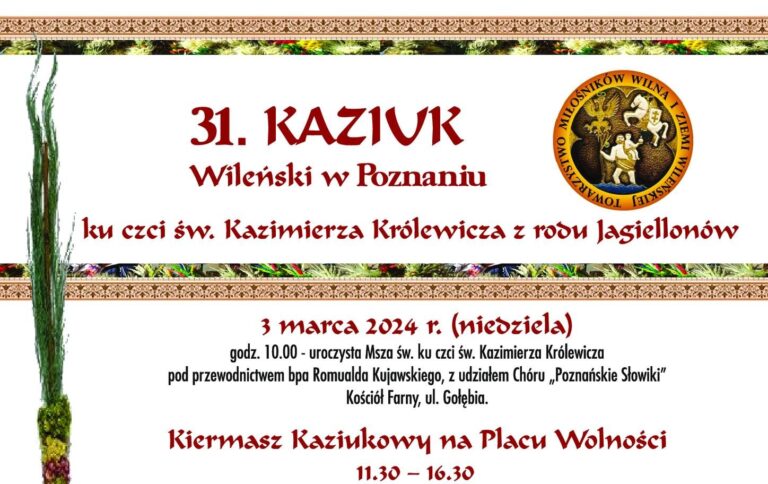 Kaziuk Wileński w Poznaniu 2024: harmonogram wydarzeń